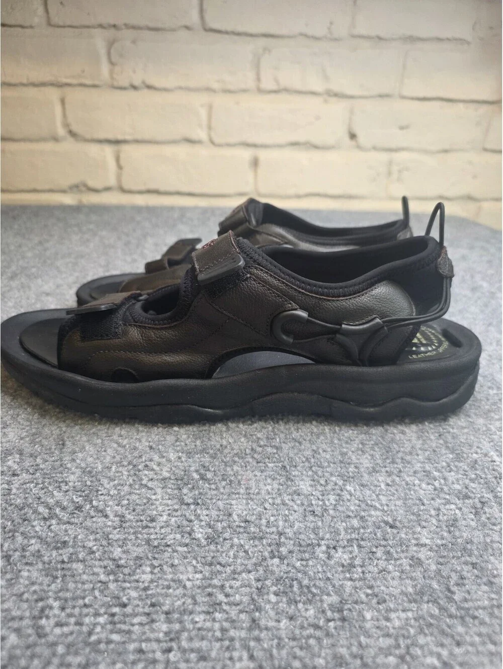 Propet Surfwalker II Men's Sport Sandals Brown Leather Size 14 M(D) M0002